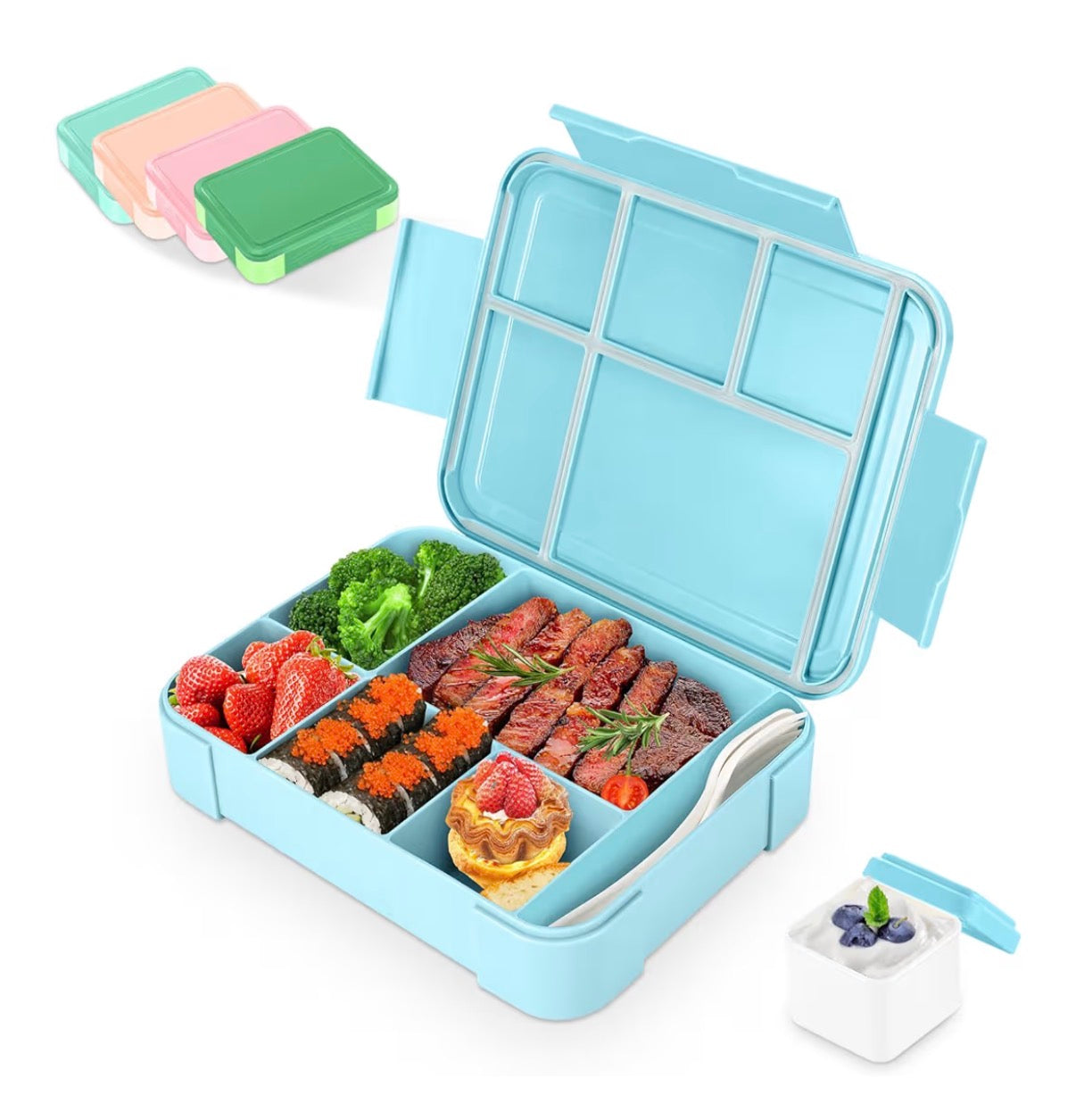 Personalisierte Brotdose mit Fächern | 1330 ml Bento Lunchbox mit UV-Druck | verschiedene Farben
