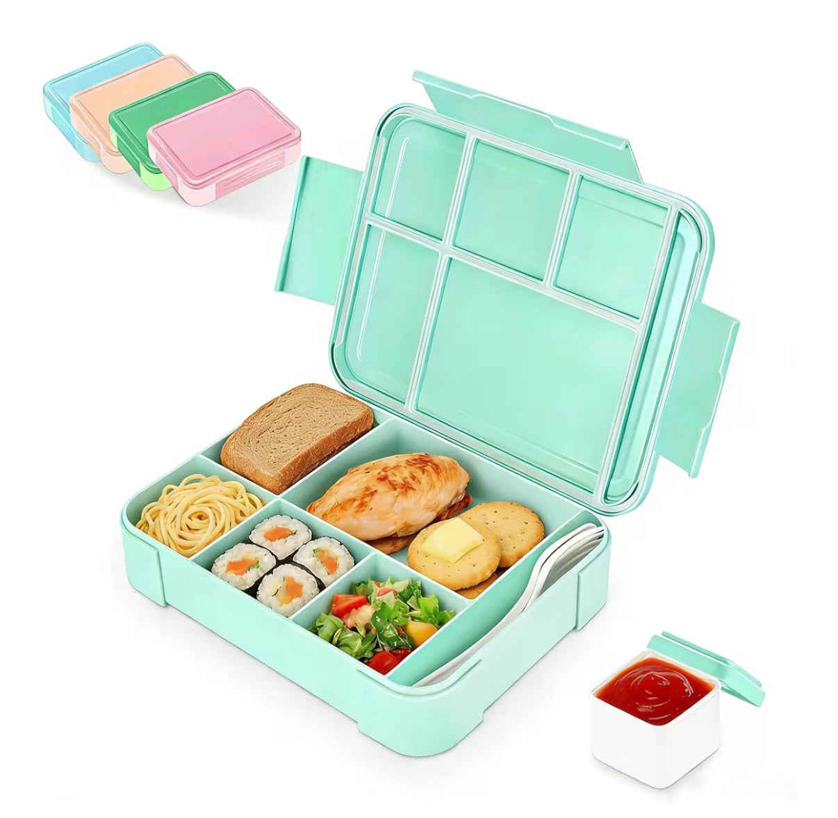 Personalisierte Brotdose mit Fächern | 1330 ml Bento Lunchbox mit UV-Druck | verschiedene Farben