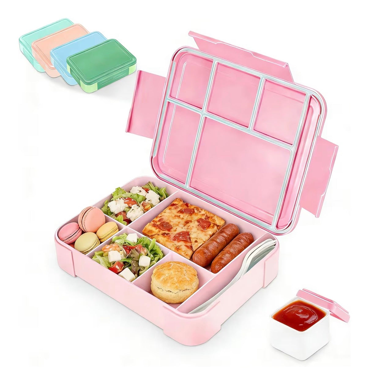 Personalisierte Brotdose mit Fächern | 1330 ml Bento Lunchbox mit UV-Druck | verschiedene Farben