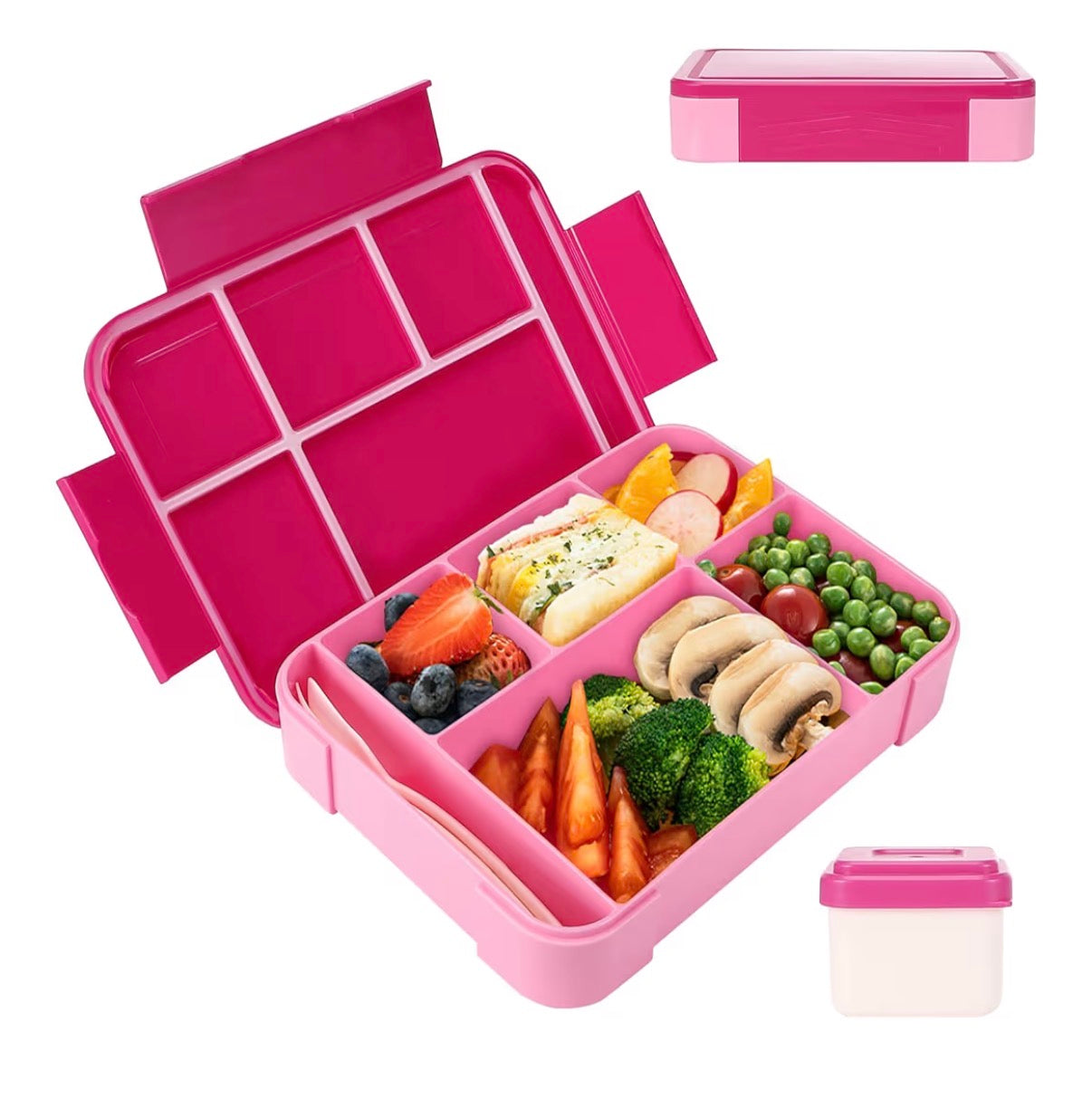 Personalisierte Brotdose mit Fächern | 1330 ml Bento Lunchbox mit UV-Druck | verschiedene Farben