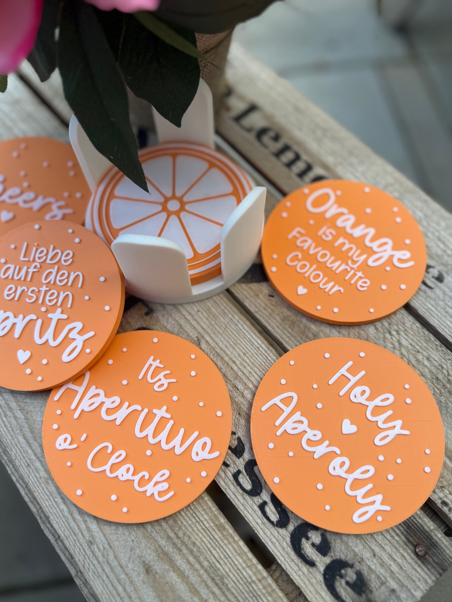 Untersetzer-Set „Orange Vibes“ 🍊✨