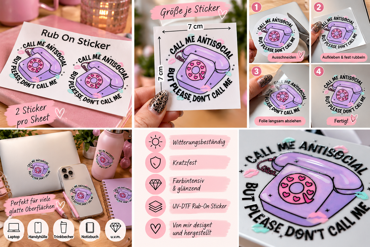 Rub-On Sticker – Call Me Antisocial