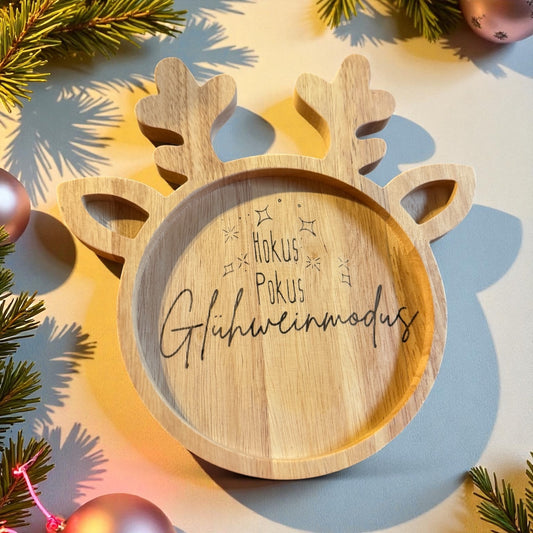 Rentier-Bambus-Tablett 4 Varianten