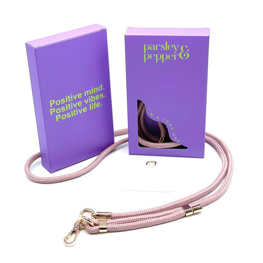 Handykette lang altrosa gold