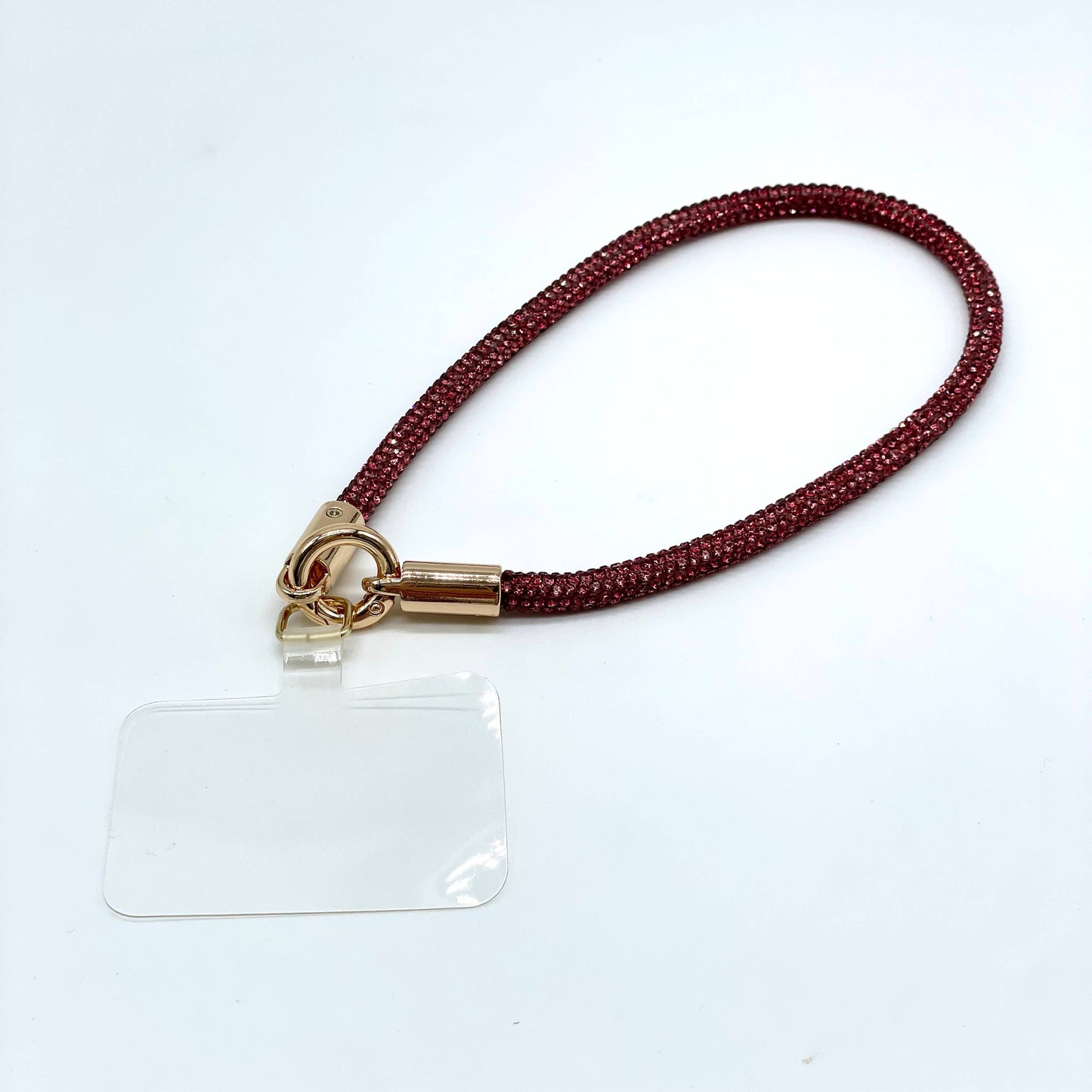 Handykette kurz Glitzer Weinrot