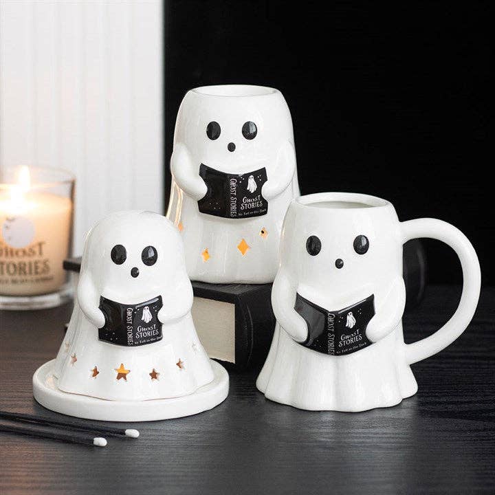 Geistergeschichten Lesender Geist Halloween-Tasse