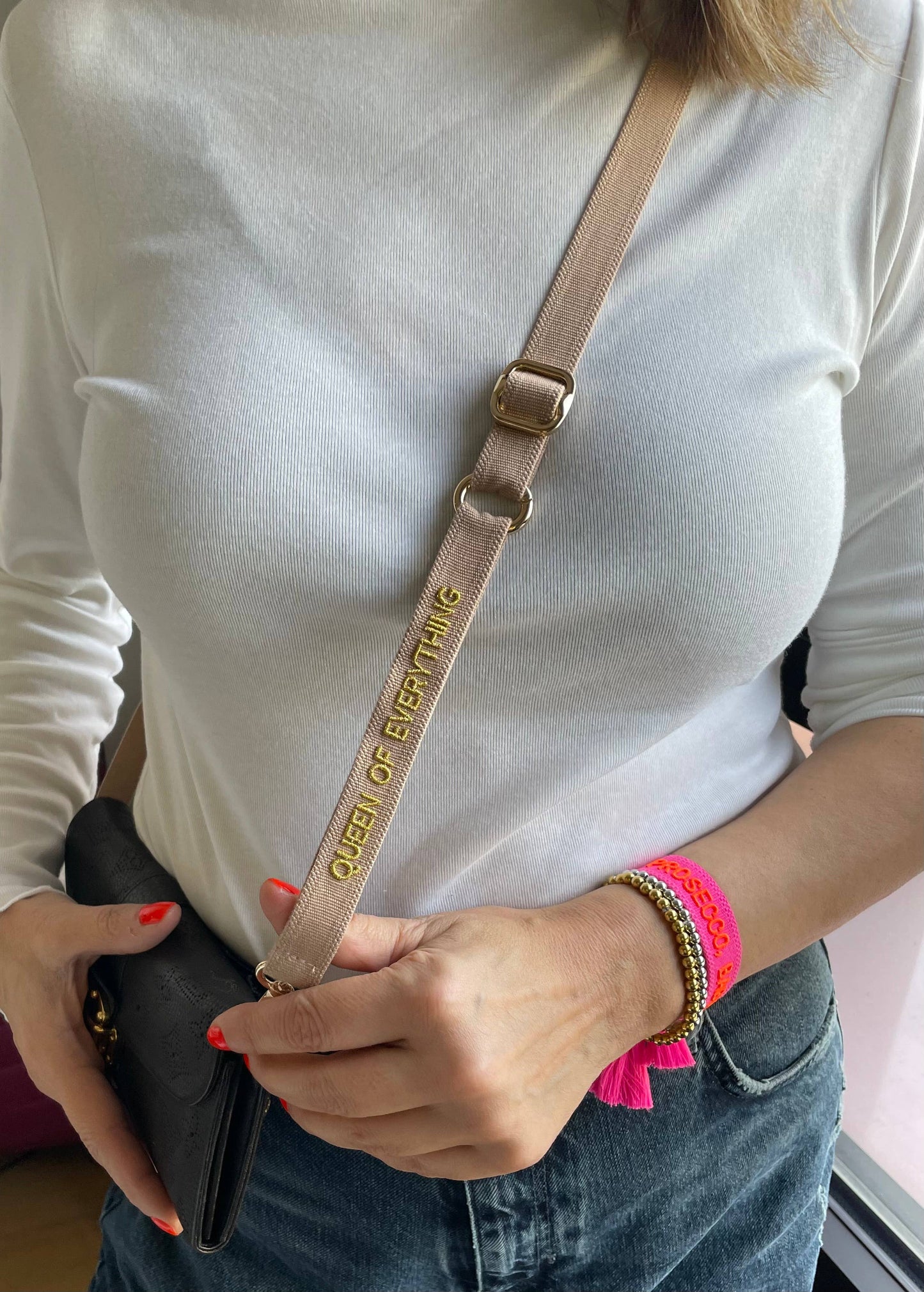 Statement Handykette 86-137cm lang CHAMPAGNER, BABY! 4in1  
