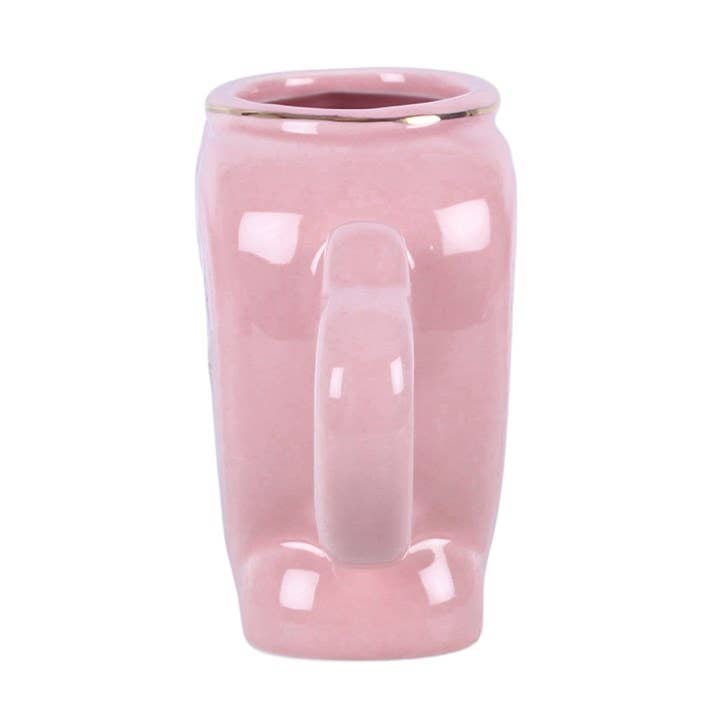 Rosa Herz-Tasse mit Schlüssel-Rührstab – 350 ml