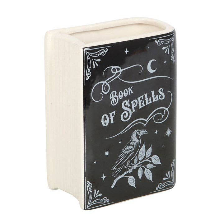 Buch der Zaubersprüche – gotische Halloween-Vase in Buchform