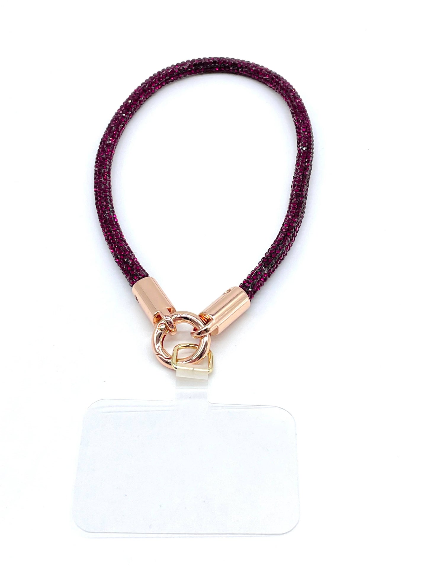 Handykette kurz Glitzer Rubin Rot