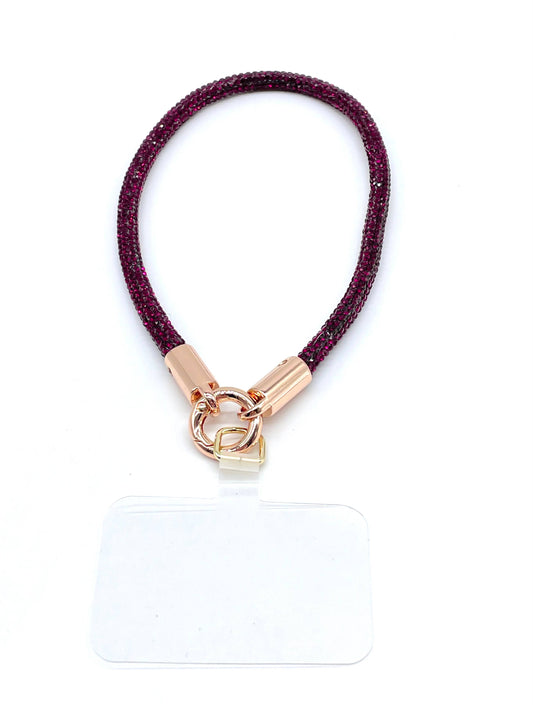 Handykette kurz Glitzer Rubin Rot