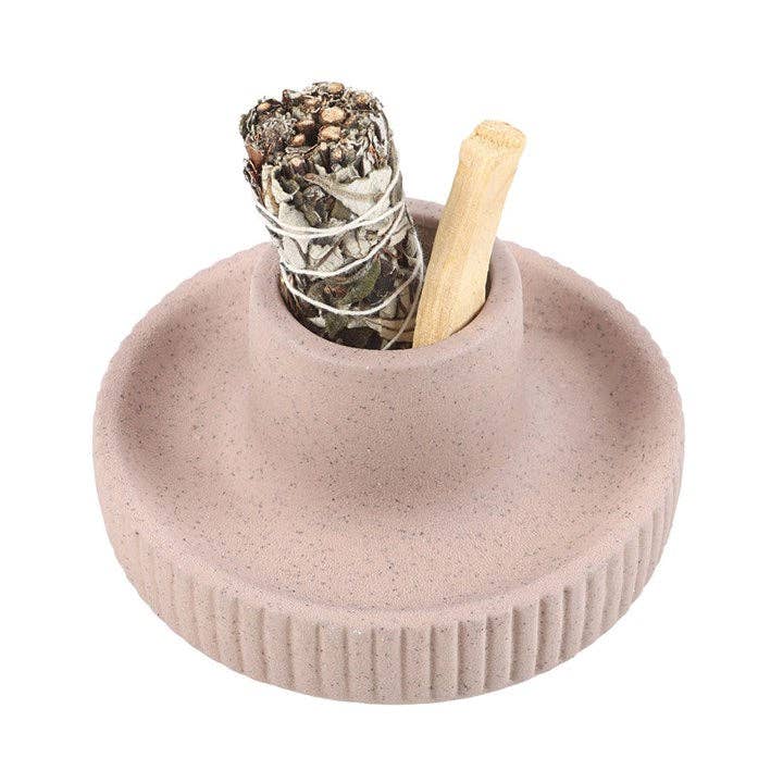 Greige gerippte Schüssel mit Smudge-Effekt