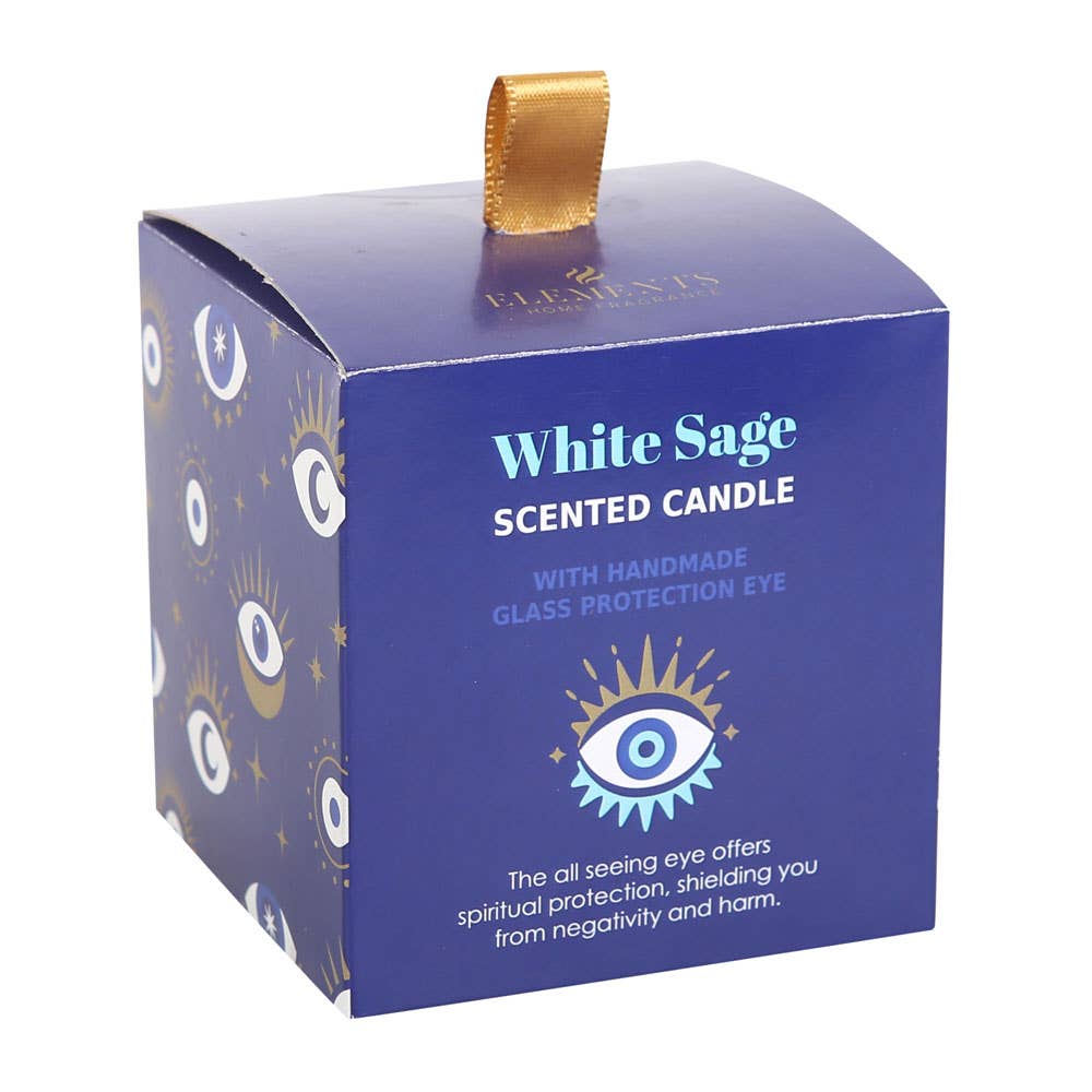 All Seeing Eye White Sage Kristallsplitter-Schutzkerze