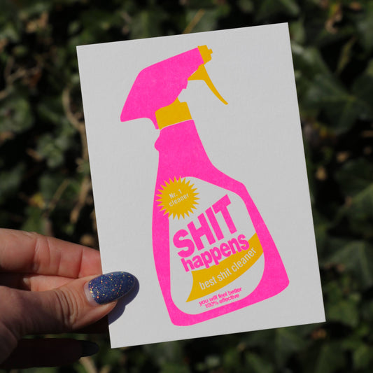 Shit Happens Postkarte Kunstdruck