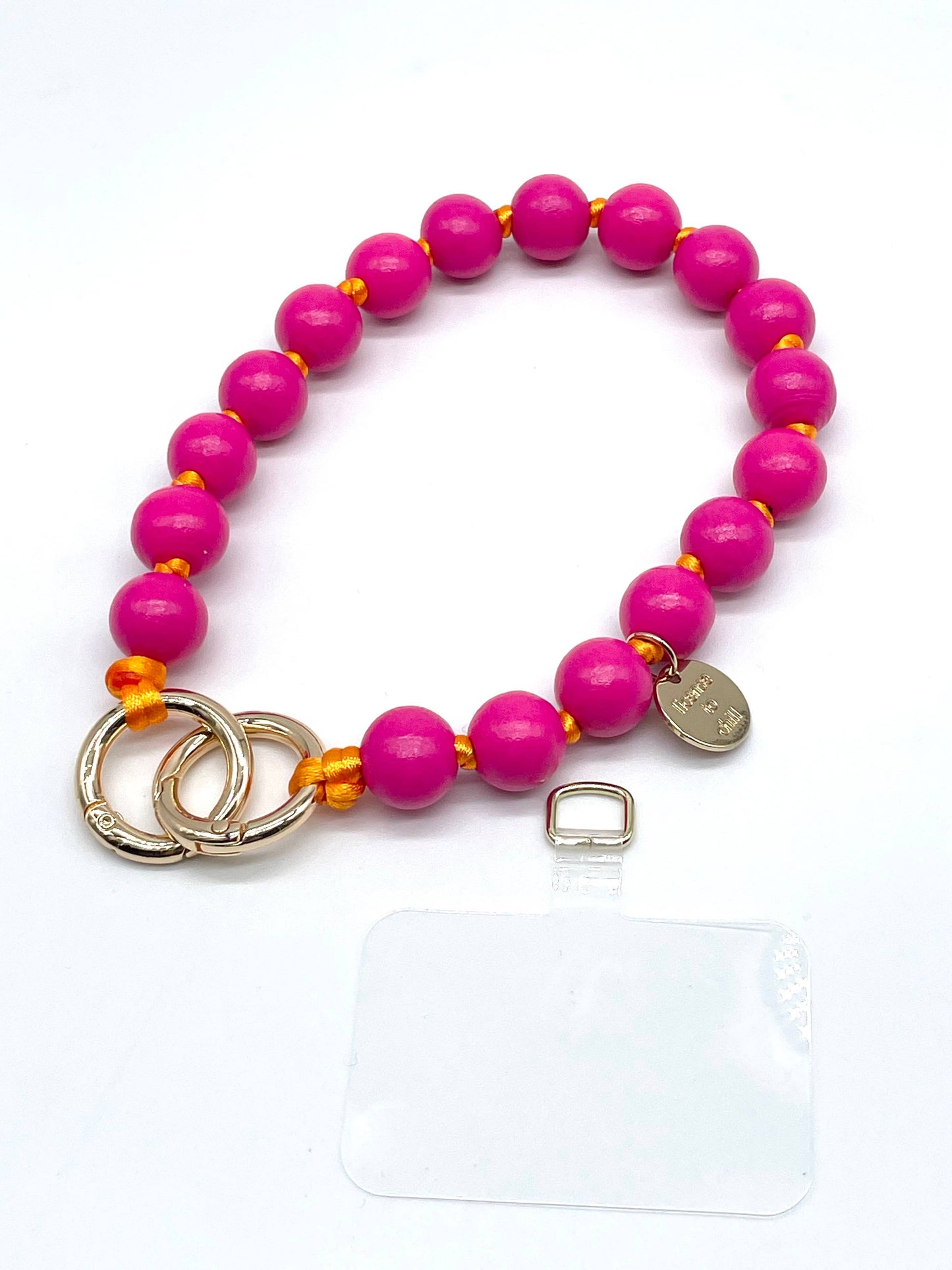 Handykette kurz Holz 3in1  Bag Charm & Schlüsselanhänger