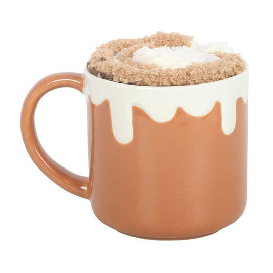 Zimtschnecken-Tasse und Socken-Set