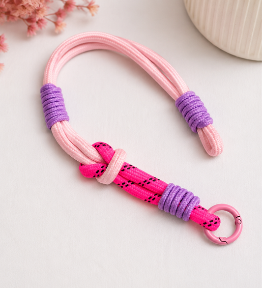 Trendy Segeltau-Handykette – Light Pink