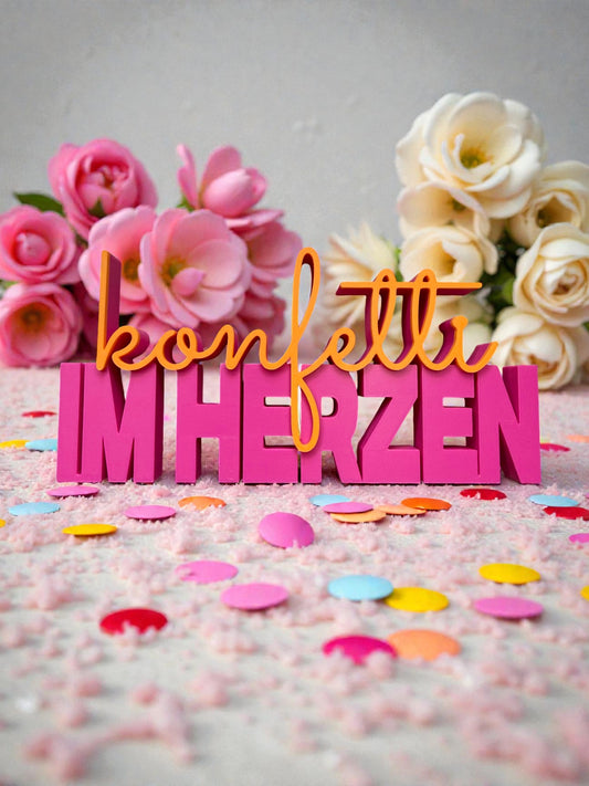 Konfetti im Herzen Pink