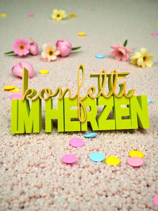 Konfetti im Herzen Limette