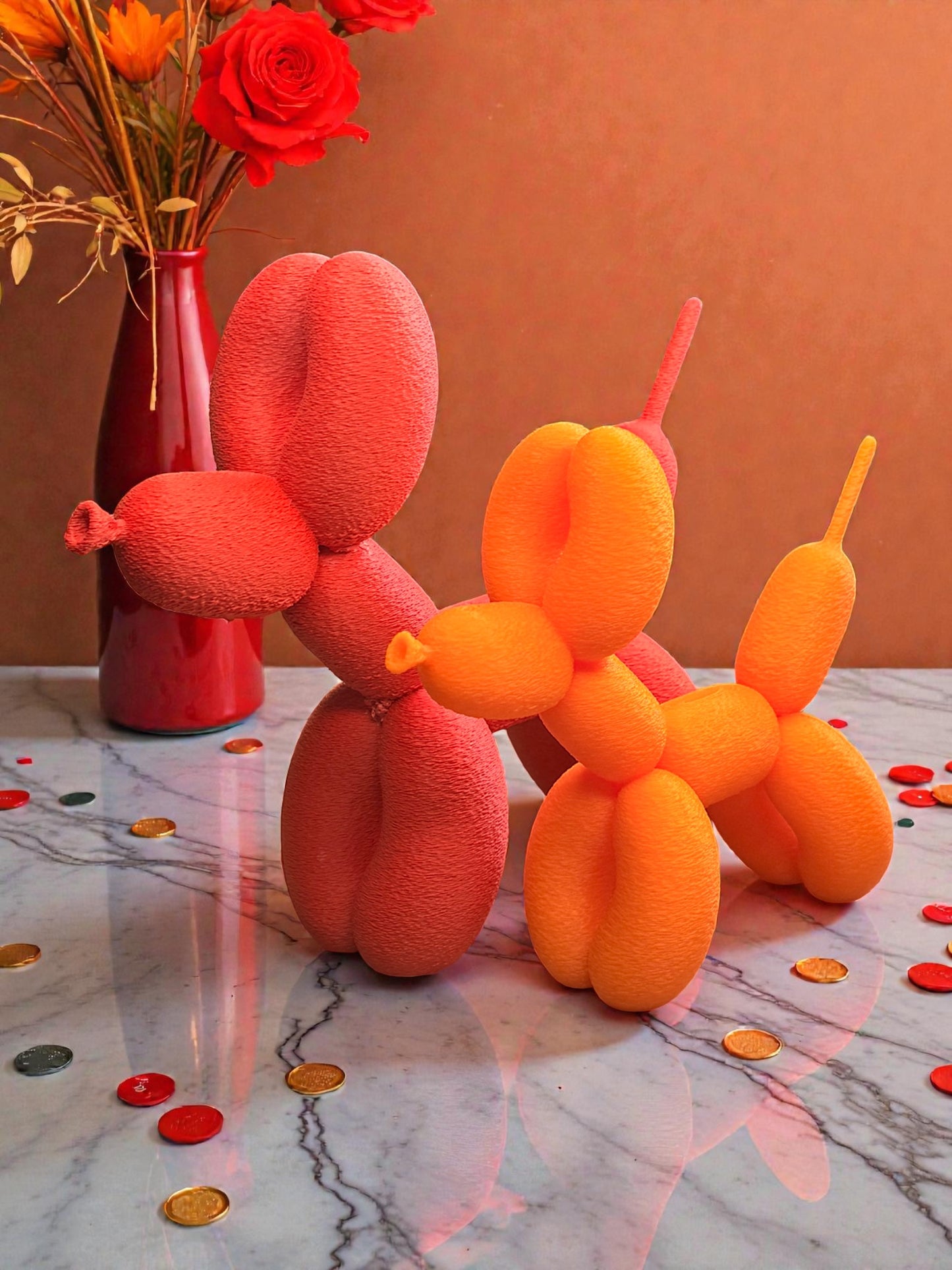 Ballonhund Rot Matt 2 Größen